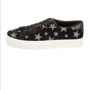 Saint Laurent Court Classic Star Sneakers US 10 Black Silver